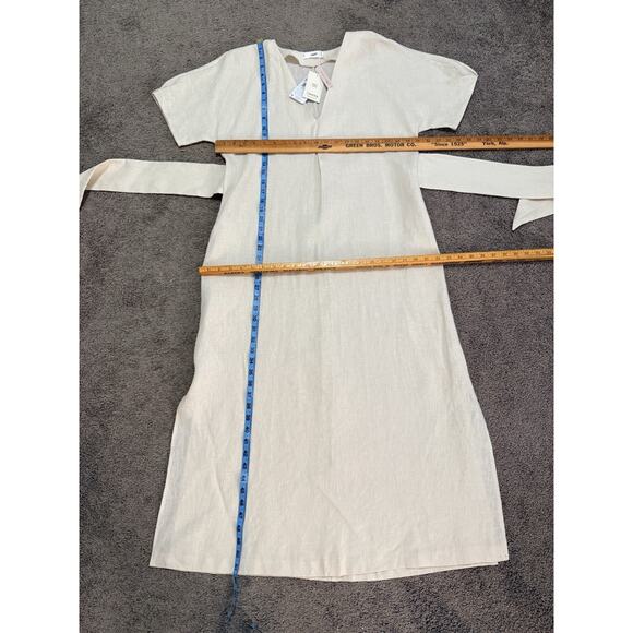 Linen Tie Sash Mango MNG Maxi Dress Size Medium NWT Beach Wedding Party Vacation - Picture 2 of 12